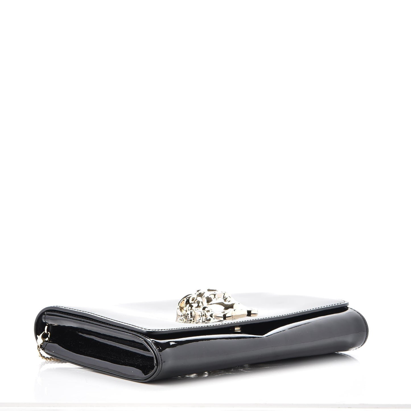 Patent Palazzo Medusa Chain Evening Bag Black