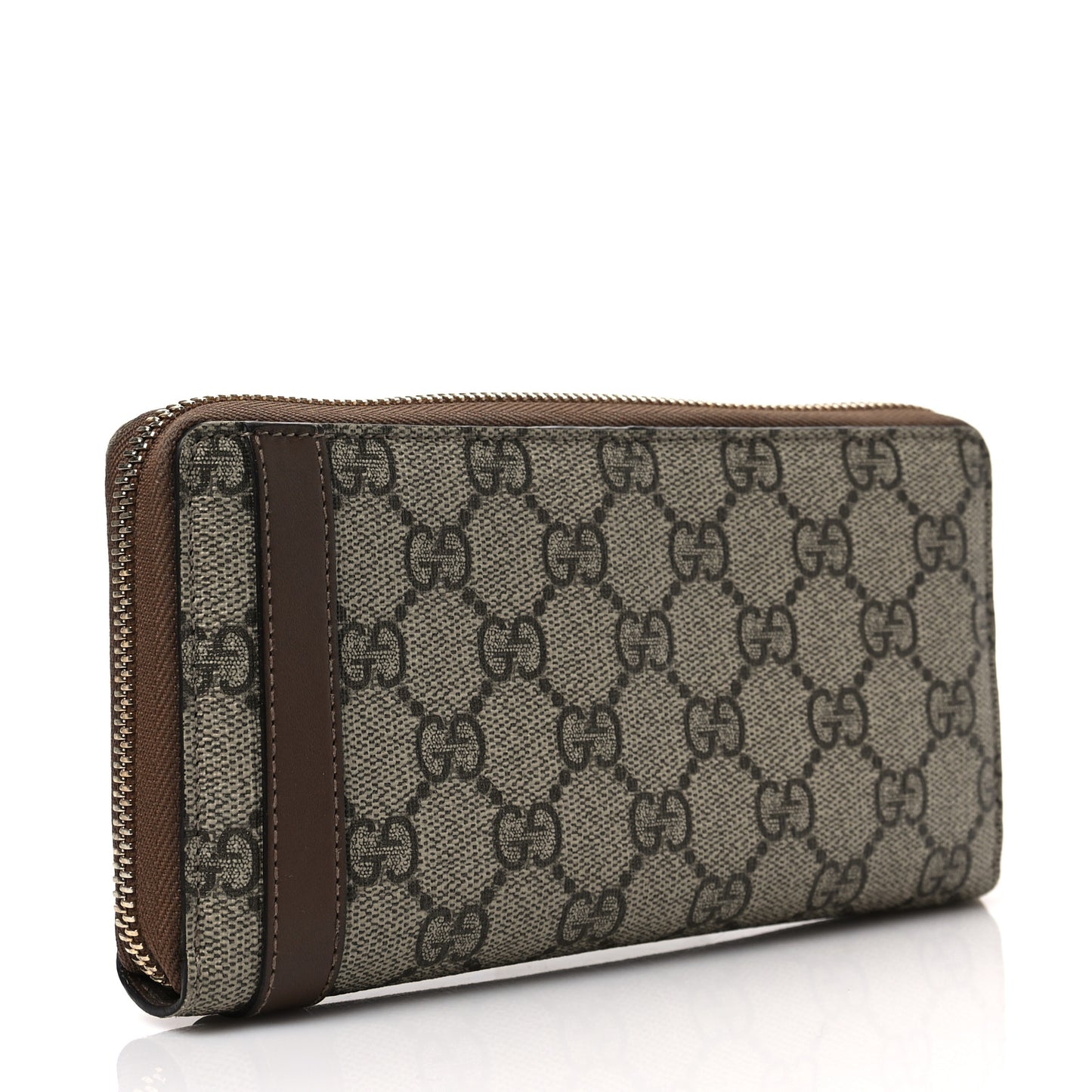 GG Supreme Monogram Nice Zip Around Wallet Maple Brown