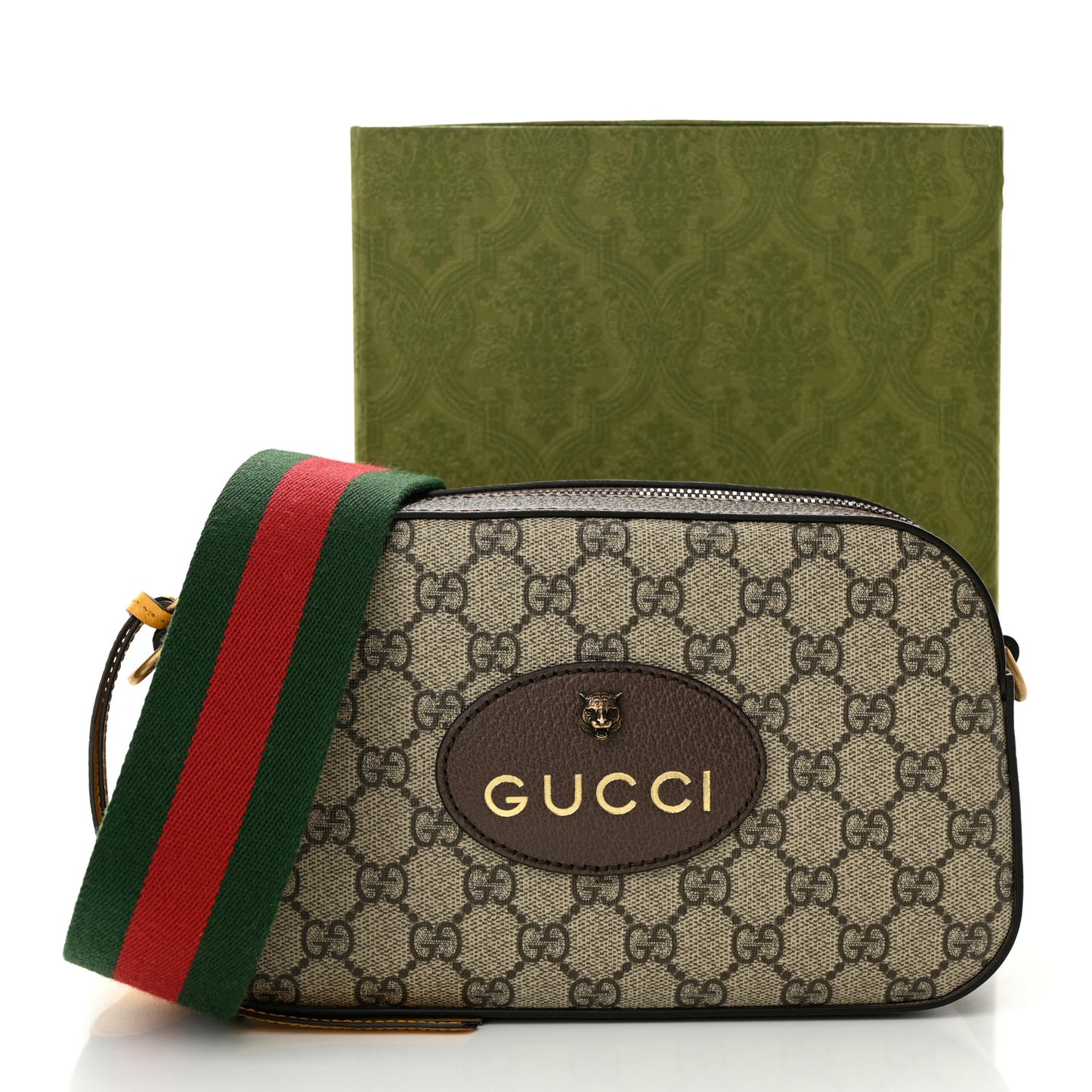 GG Supreme Monogram Web Neo Vintage Shoulder Bag Beige New Acero Crop