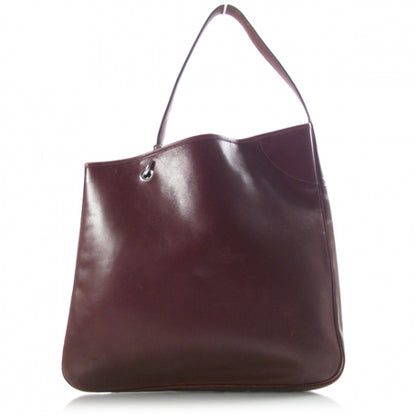 Hermes Box Leather Lopsided Tote Rouge 1 of 8