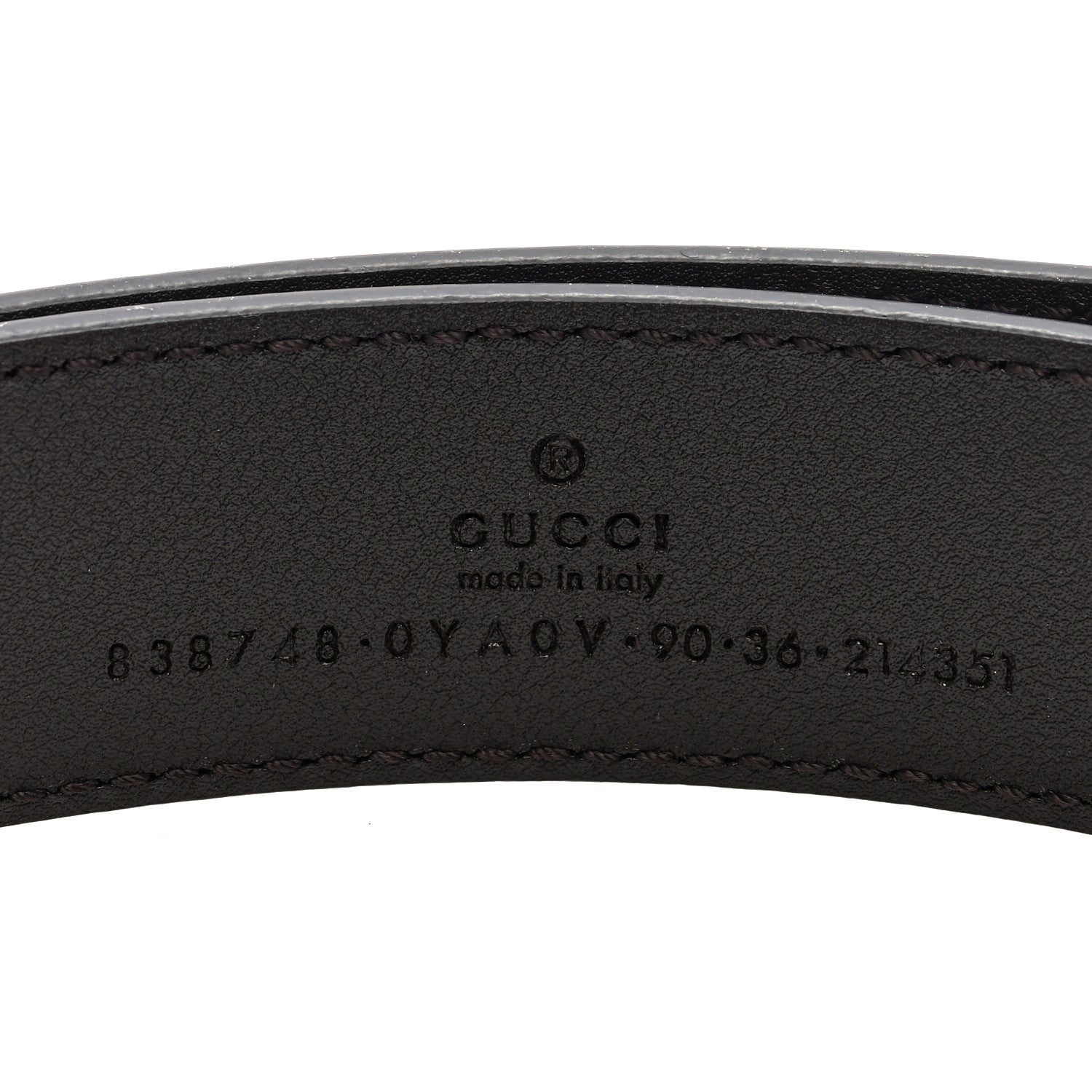 Gucci Plutone Calfskin Plaque GG 30mm Belt 90 36 Cocoa 3 of 4