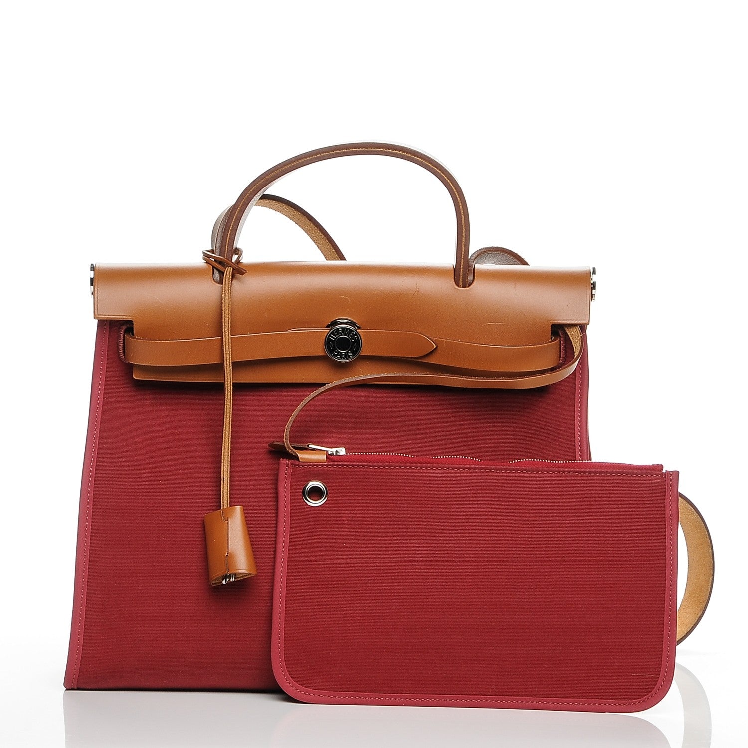 Hermes Vache Hunter Toile Herbag Zip 31 PM Rubis 5 of 9