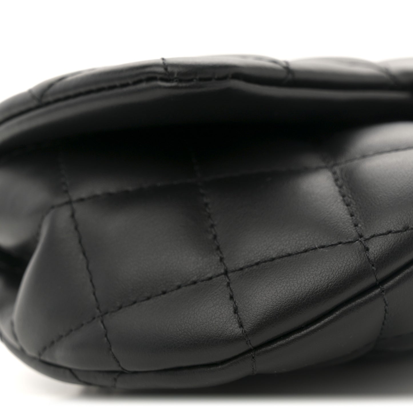 Calfskin Quilted CC Uniform Flap Belt Bag Black