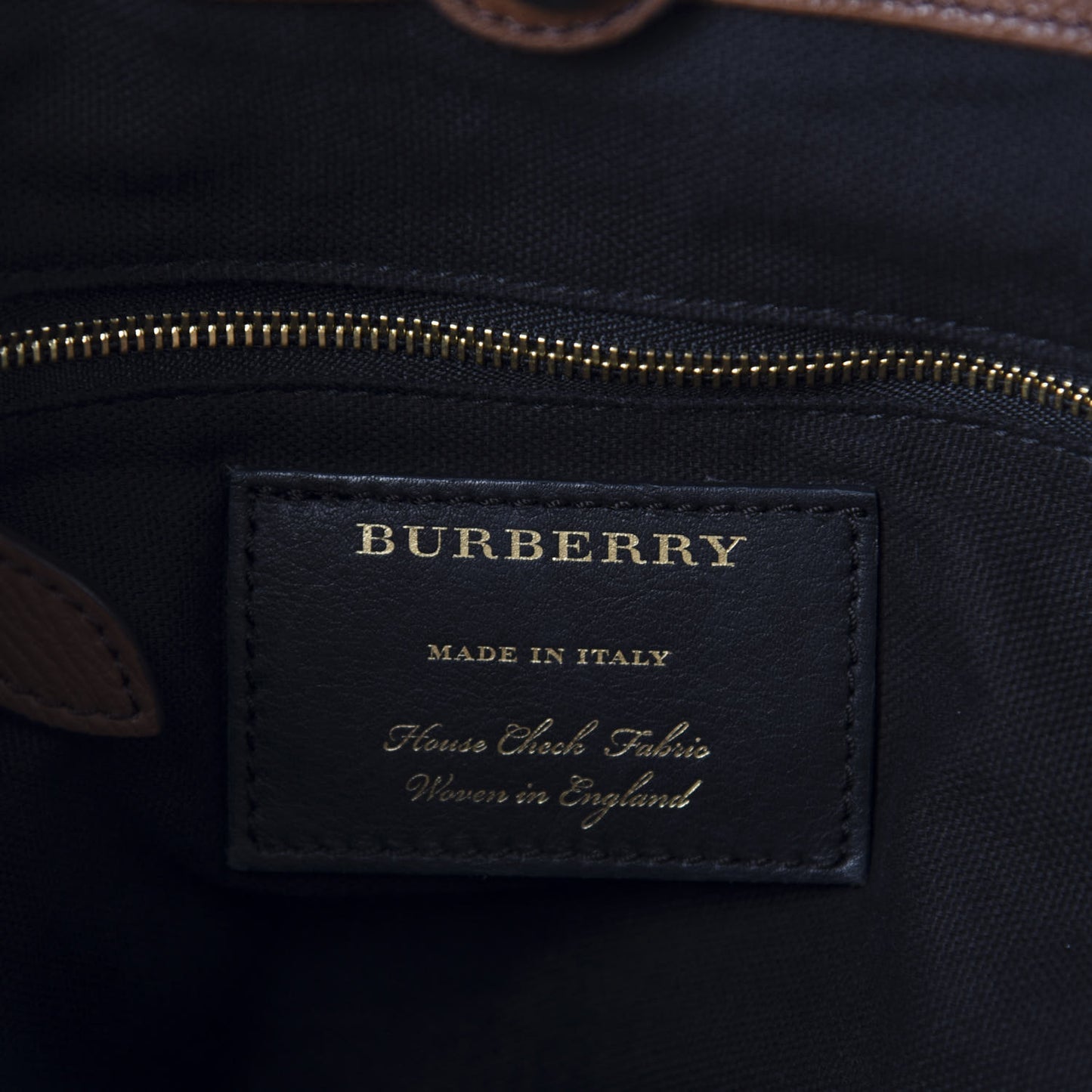 Grainy Calfskin House Check Small Canterbury Tote Tan