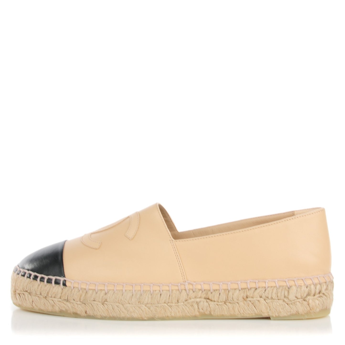 Lambskin CC Espadrilles 40 Beige Black