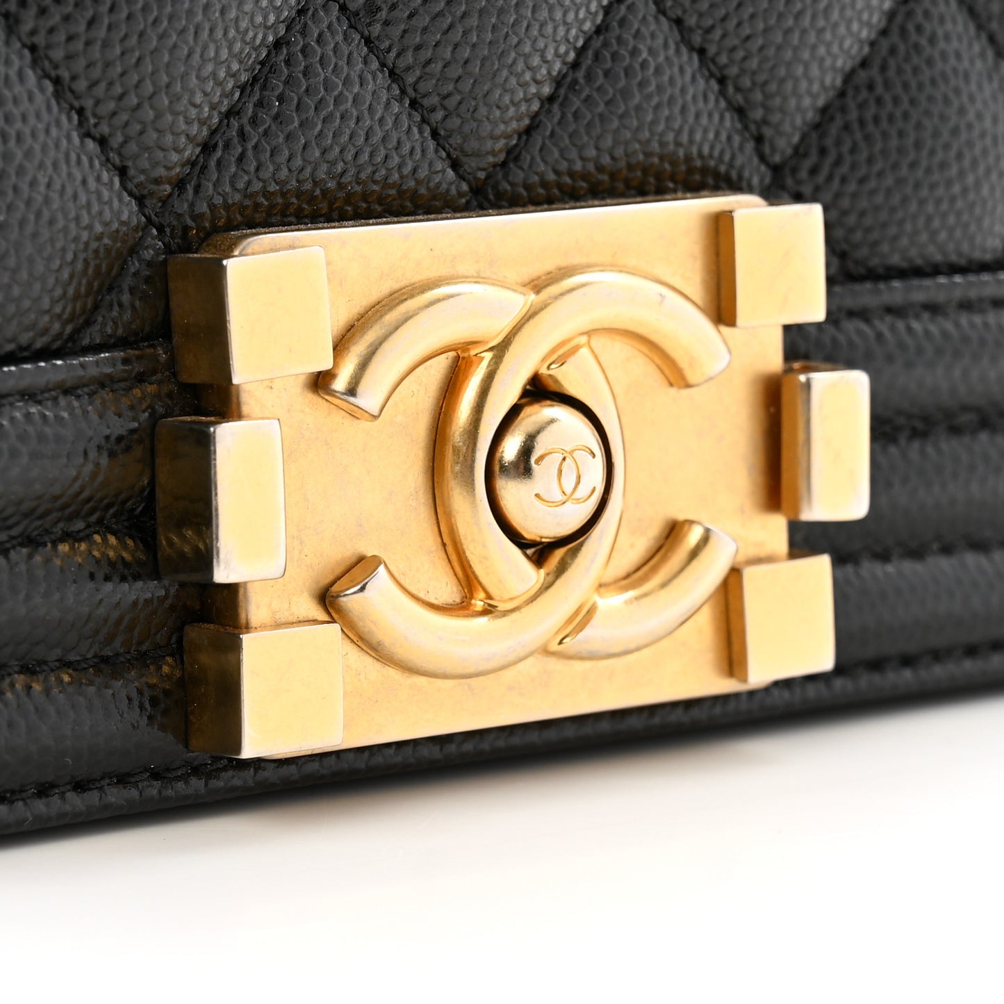 Caviar Quilted Small Boy Flap Black