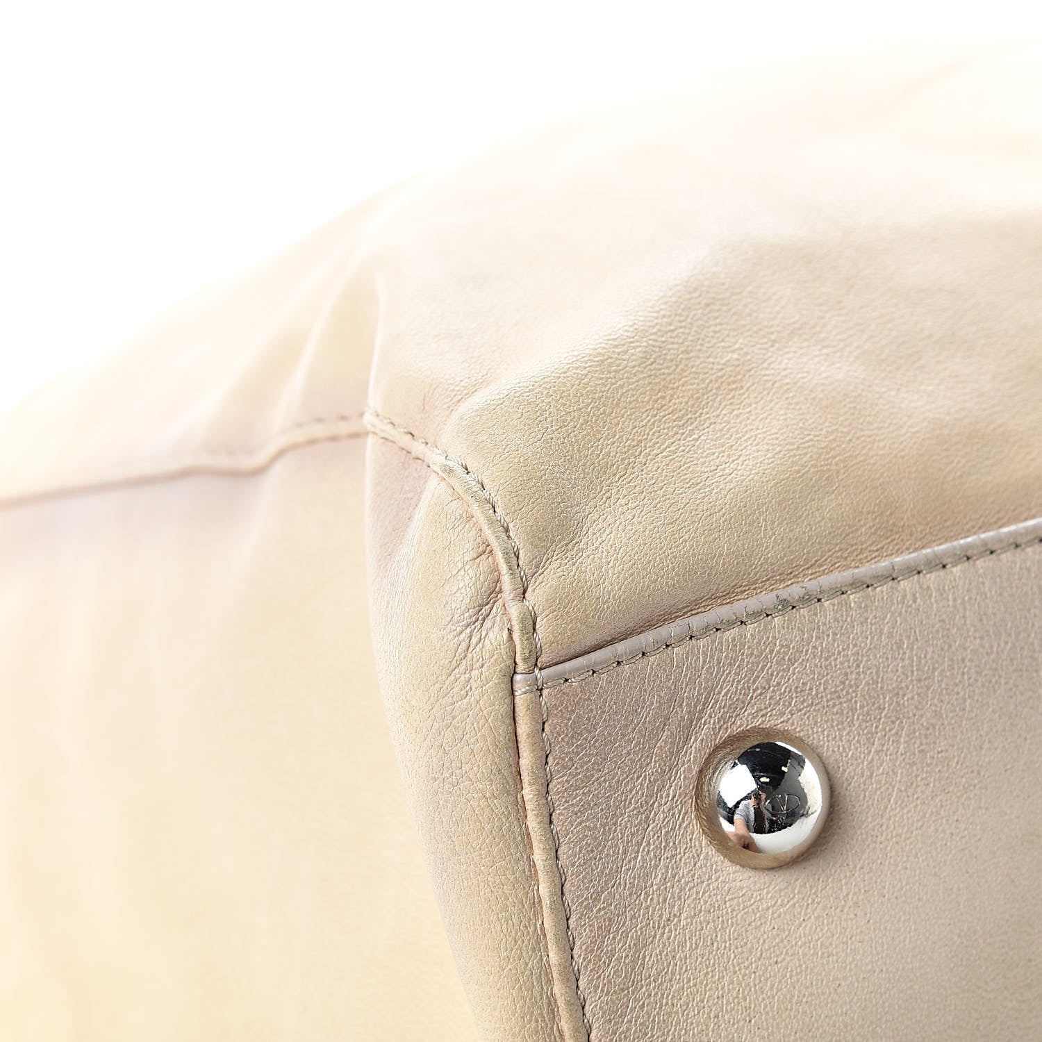 Valentino Garavani Lambskin Ruffle Tote Beige 12 of 19