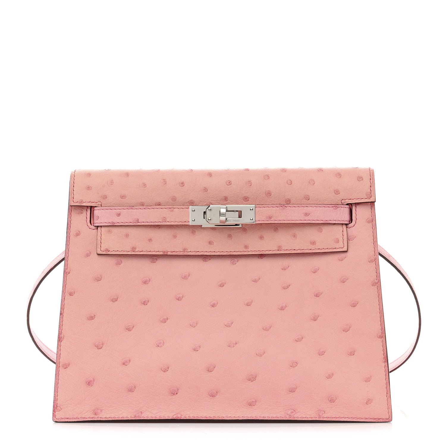 Hermes Ostrich Kelly Danse II Belt Bag Rose Bubblegum 1 of 12