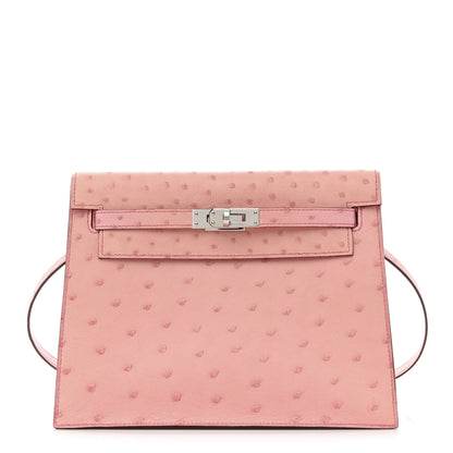 Hermes Ostrich Kelly Danse II Belt Bag Rose Bubblegum 1 of 12