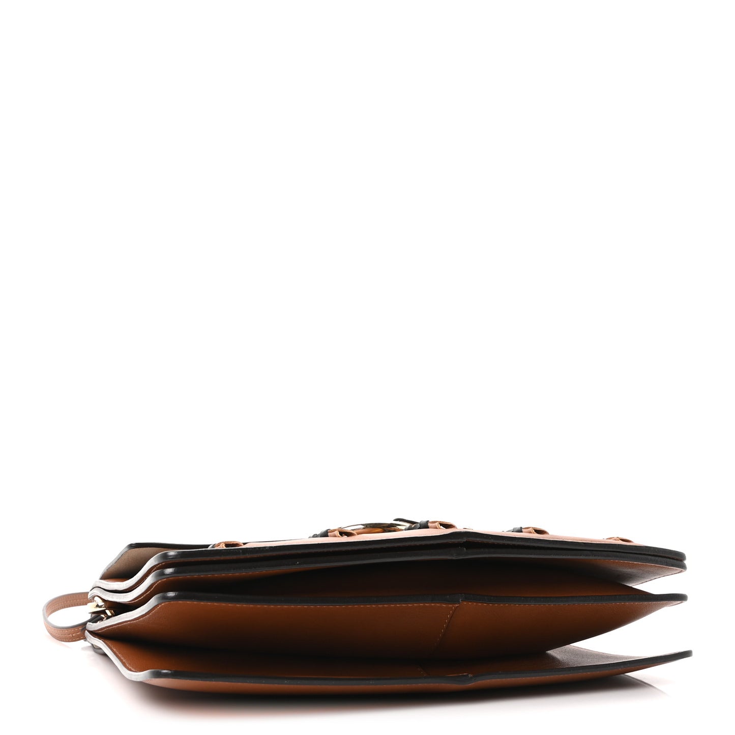 Goatskin Braided Medium Faye Shoulder Bag Caramel Black
