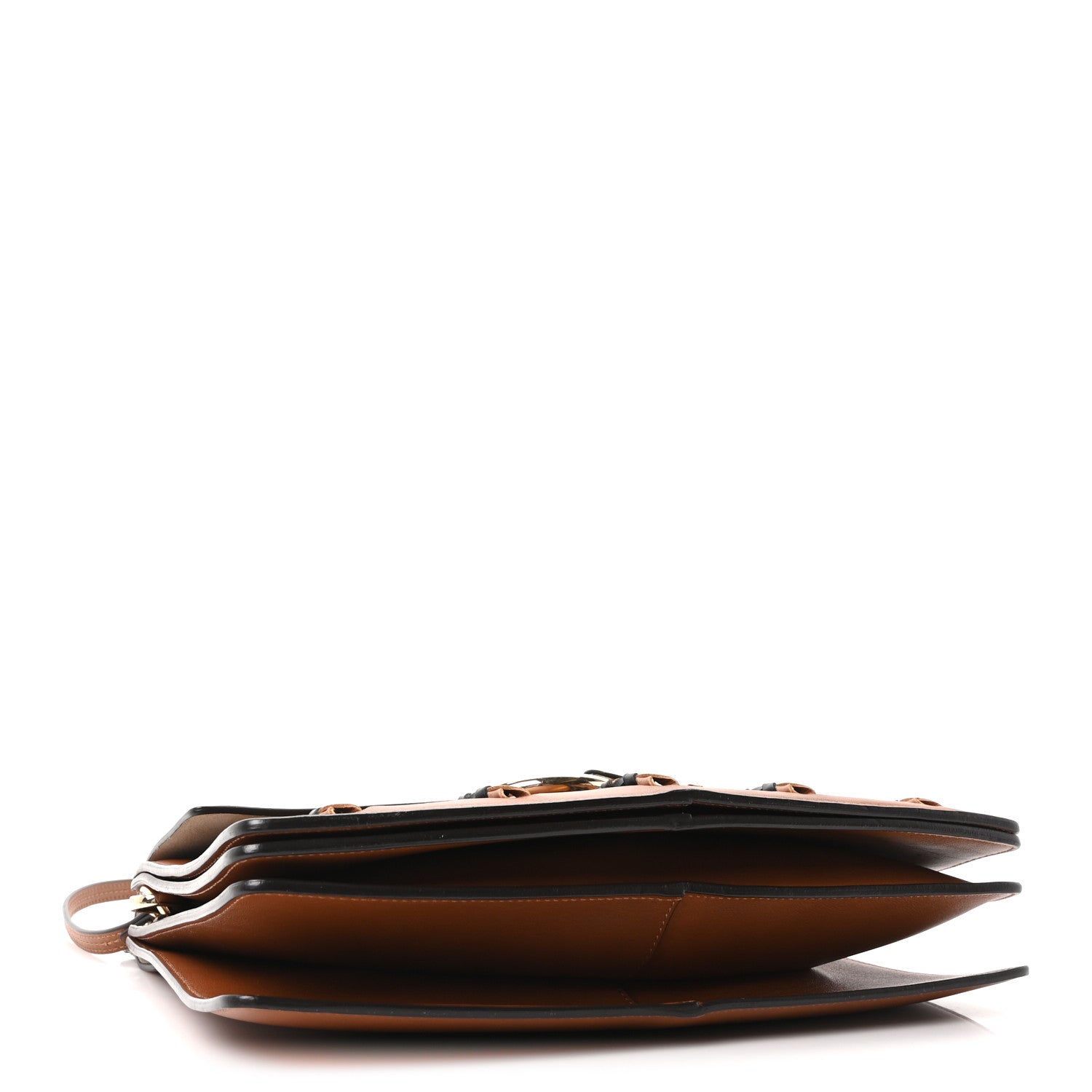 Chloe Goatskin Braided Medium Faye Shoulder Bag Caramel Black 4 of 9