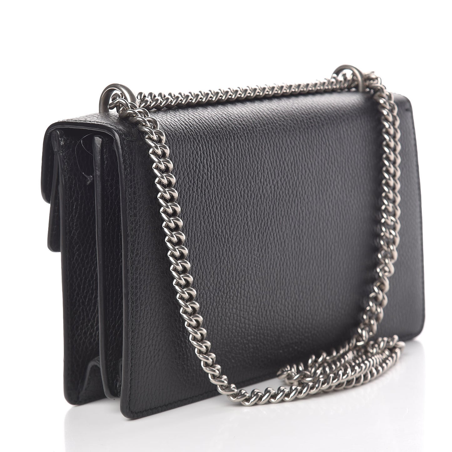 Pebbled Calfskin Small Dionysus Shoulder Bag Black