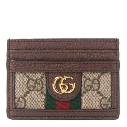 Gucci GG Supreme Monogram Ophidia Card Holder Brown 1 of 7