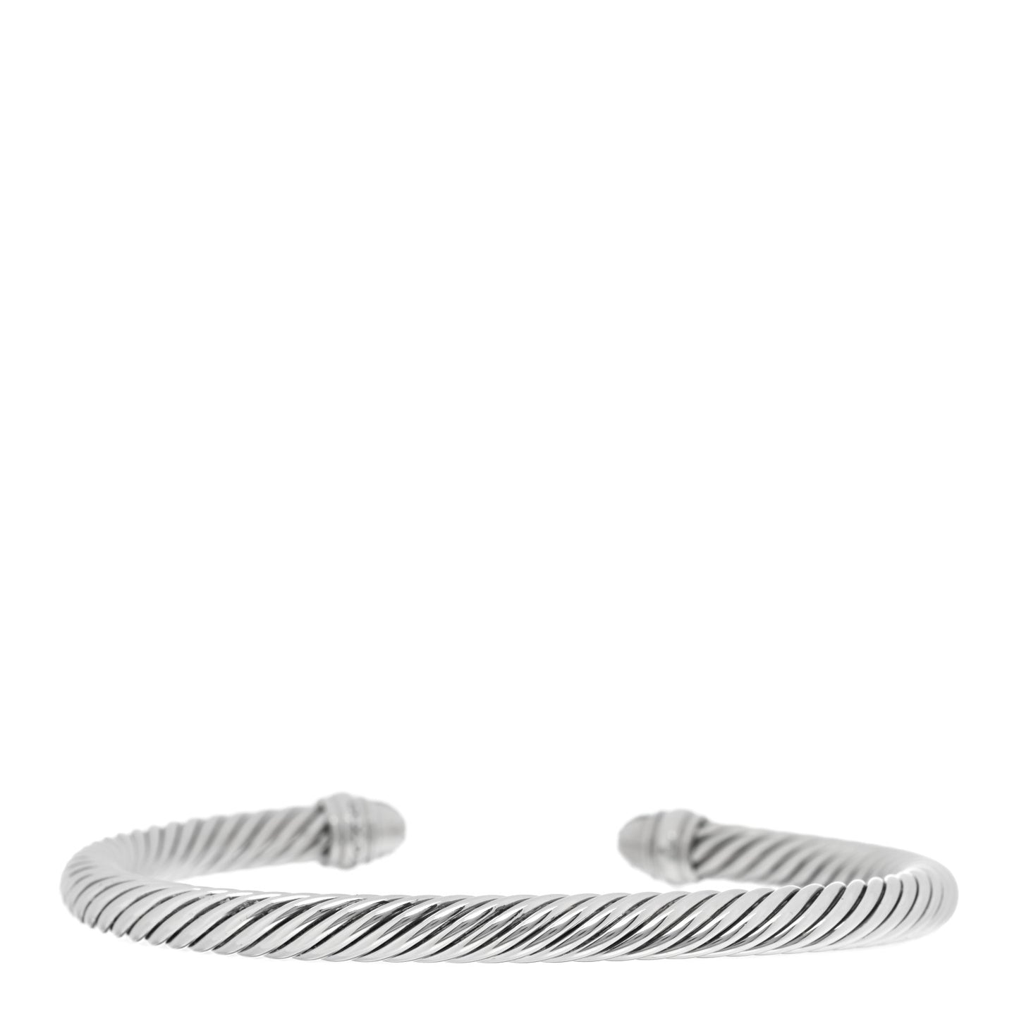 Sterling Silver Pave Diamond 5mm Cable Classics Bracelet