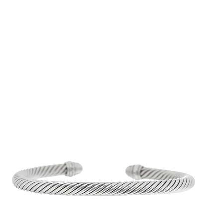 David Yurman Sterling Silver Pave Diamond 5mm Cable Classics Bracelet 2 of 3