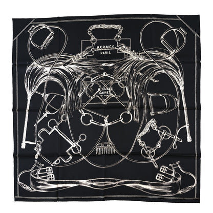 Hermes Silk Project Carres Scarf 90 Black White 1 of 4