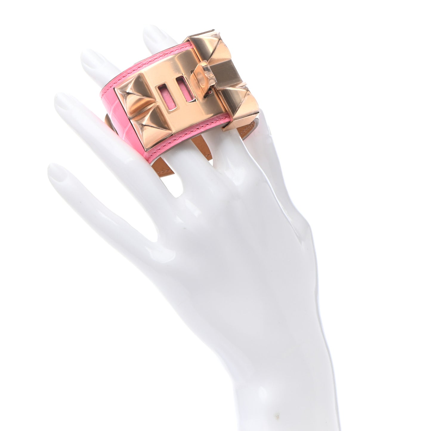Matte Niloticus Crocodile Collier De Chien CDC Bracelet T1 Rose Bubblegum