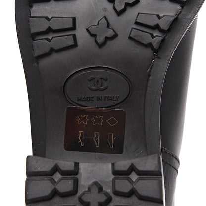 Chanel Calfskin Quilted Riding Boots 36.5 Black 6 of 9