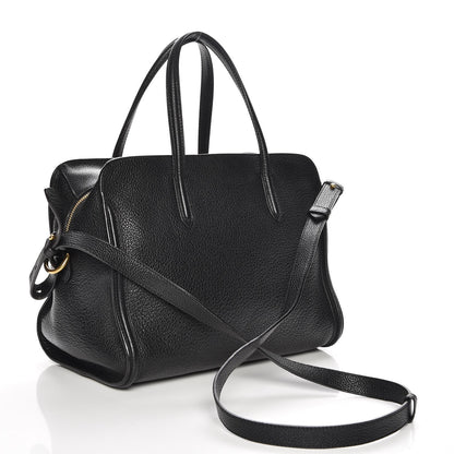 Alexander McQueen Pebbled Calfskin Small Skull Padlock Zip Around Tote Black 4 of 8