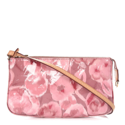 Louis Vuitton Vernis Ikat Pochette Accessories NM Rose Velours 1 of 9