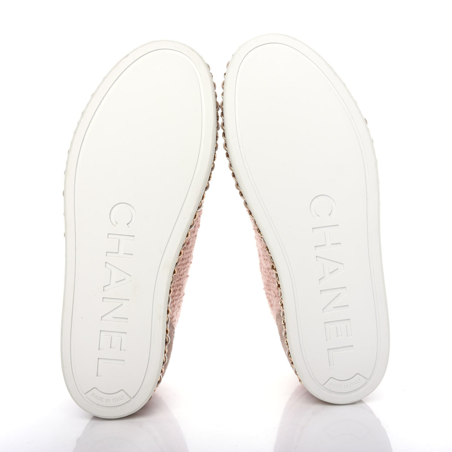 Chanel Tweed Patent Calfskin High Top Sneakers 37 Light Pink Light Beige 7 of 11