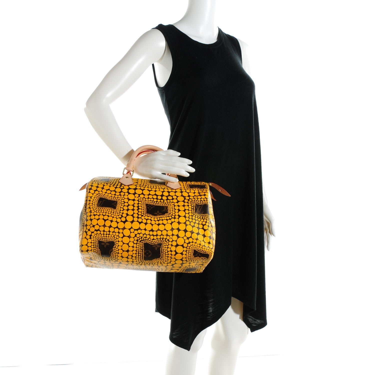 Louis Vuitton Monogram Kusama Town Speedy 30 Yellow 2 of 8