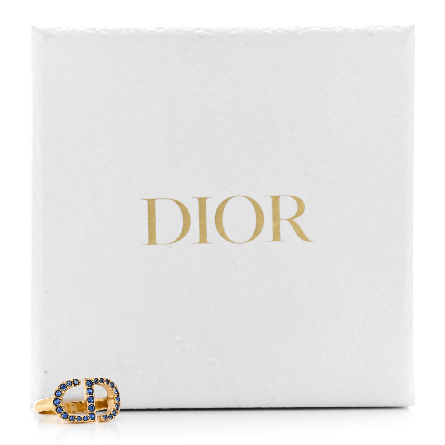 Metal Crystal CD Ring S Gold Blue