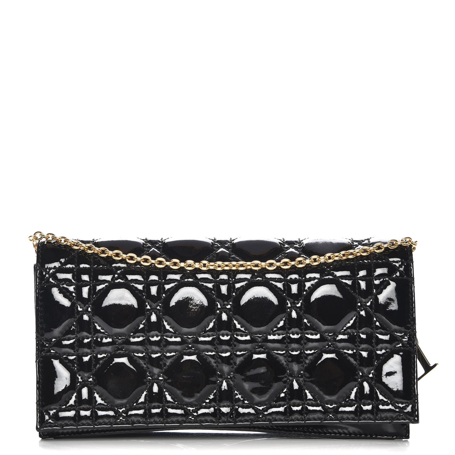 Christian Dior Patent Cannage Lady Dior Convertible Clutch Black 1 of 7