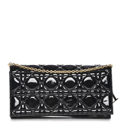 Christian Dior Patent Cannage Lady Dior Convertible Clutch Black 1 of 7