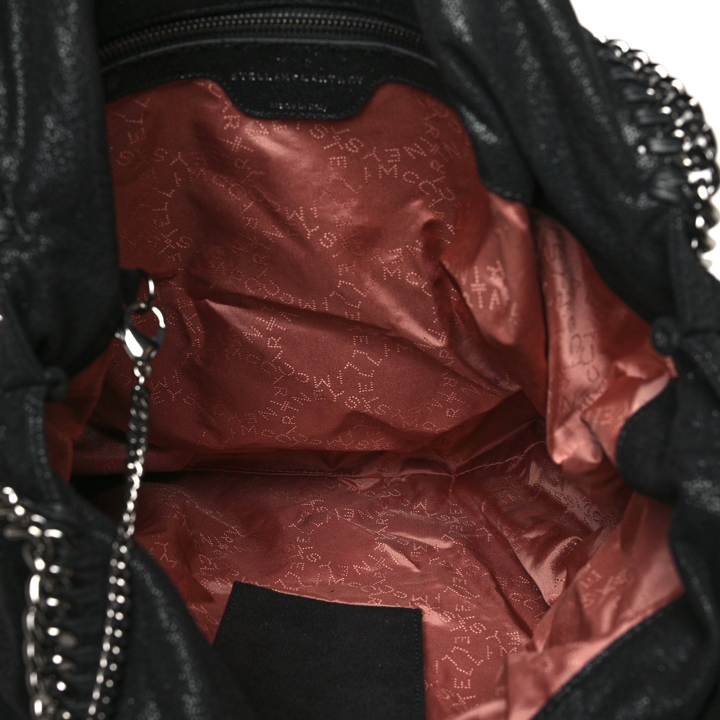 Metallic Shaggy Deer Falabella Tote Black