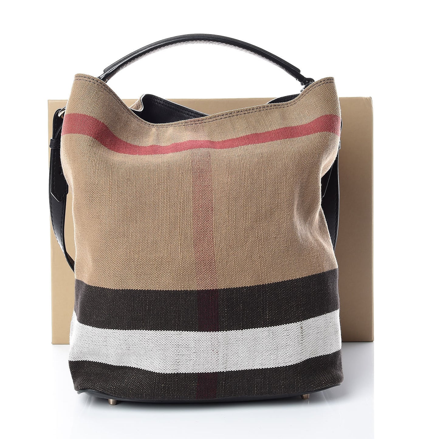 Canvas Mega Check Medium Ashby Hobo Black