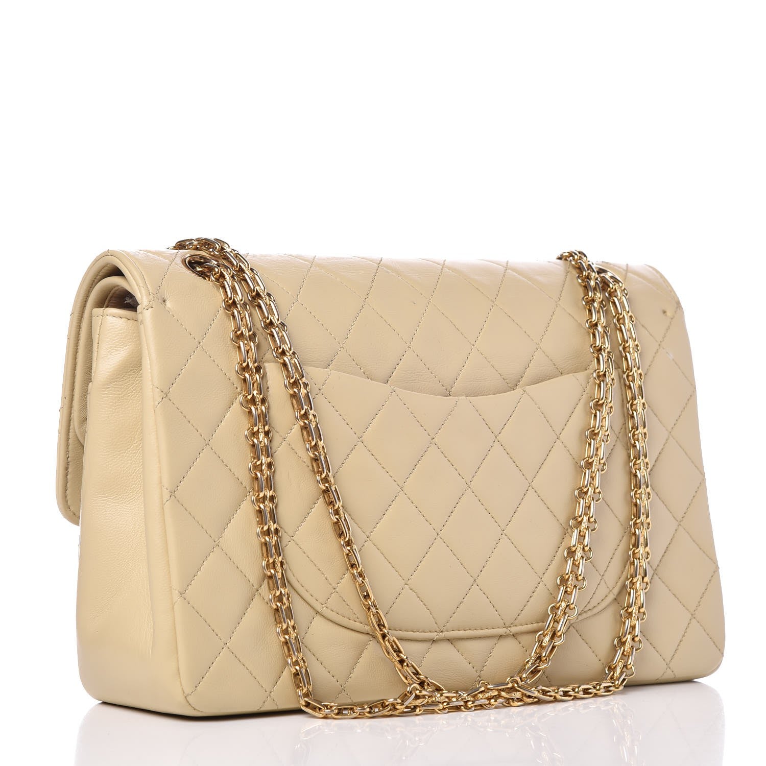 Chanel Lambskin Quilted Medium Bijoux Chain Double Flap Beige Clair 4 of 17