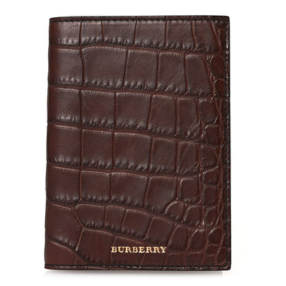 Burberry Alligator Passport Holder Brown 1 of 9