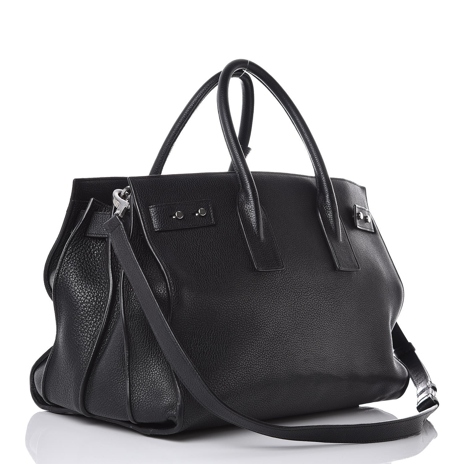 Saint Laurent Grained Calfskin Medium Souple Sac De Jour Black 4 of 19