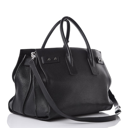 Saint Laurent Grained Calfskin Medium Souple Sac De Jour Black 4 of 19