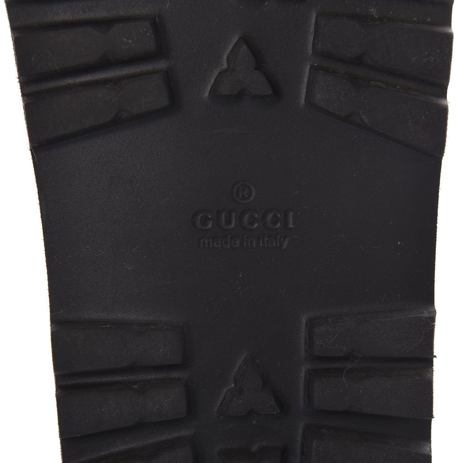 Gucci Rubber Web Mens Lug Sole Slide Sandals 8 Black Green Red 6 of 7