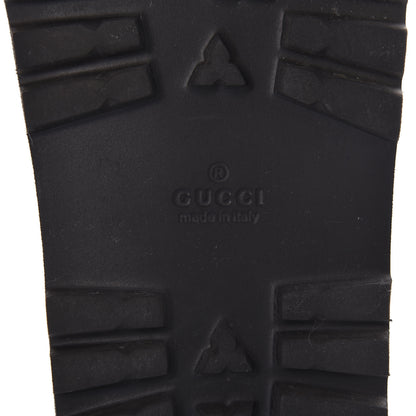 Gucci Rubber Web Mens Lug Sole Slide Sandals 8 Black Green Red 6 of 7