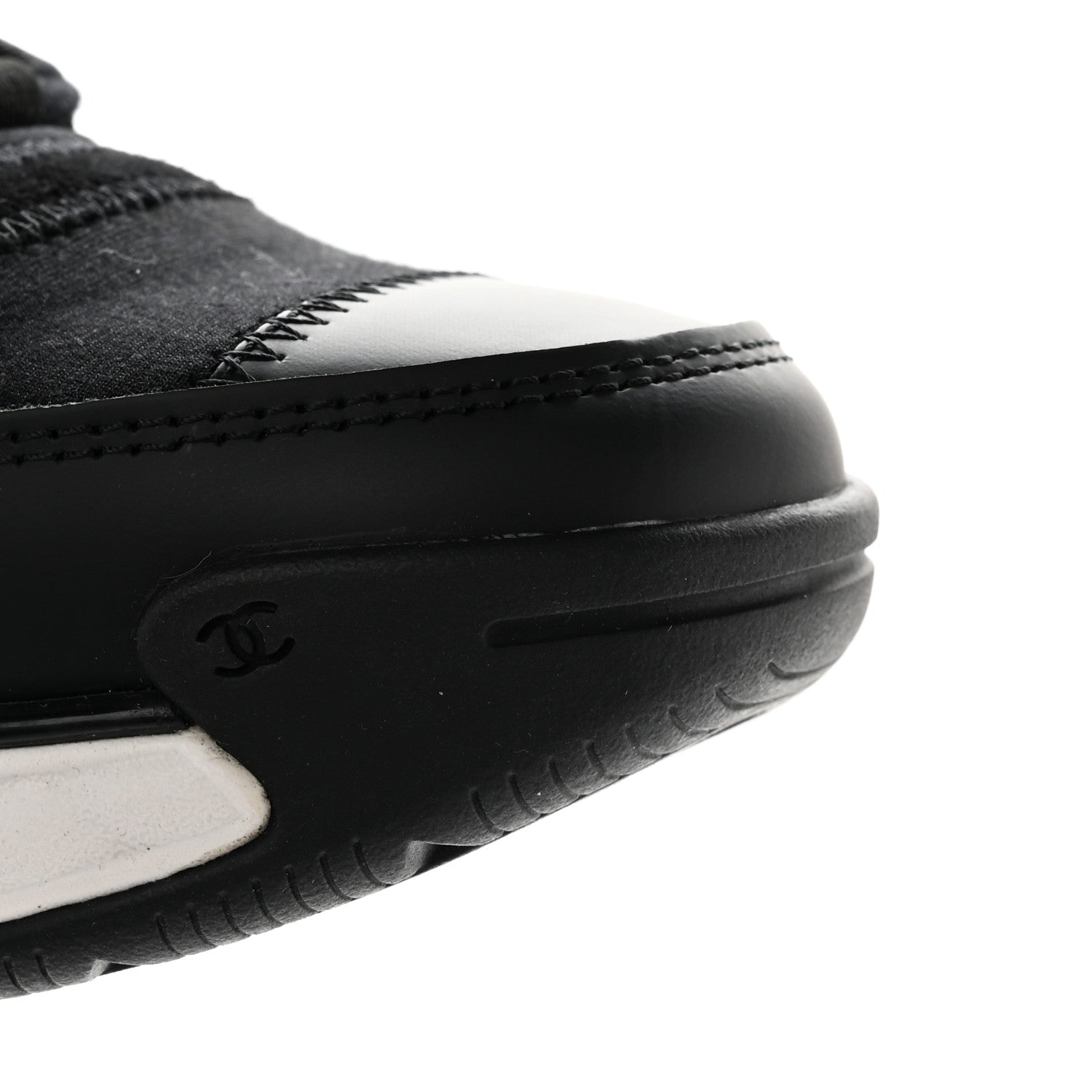 Chanel Velvet Calfskin Mixed Fibers CC Sneakers 38 Black 11 of 13
