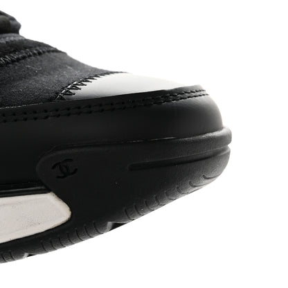Chanel Velvet Calfskin Mixed Fibers CC Sneakers 38 Black 11 of 13