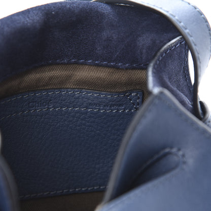 Chloe Suede Calfskin Braided Mini Marcie Round Crossbody Bag Navy 6 of 12