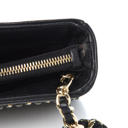 Chanel Calfskin Strass Studded Mini Phone Holder Clutch Black 8 of 8