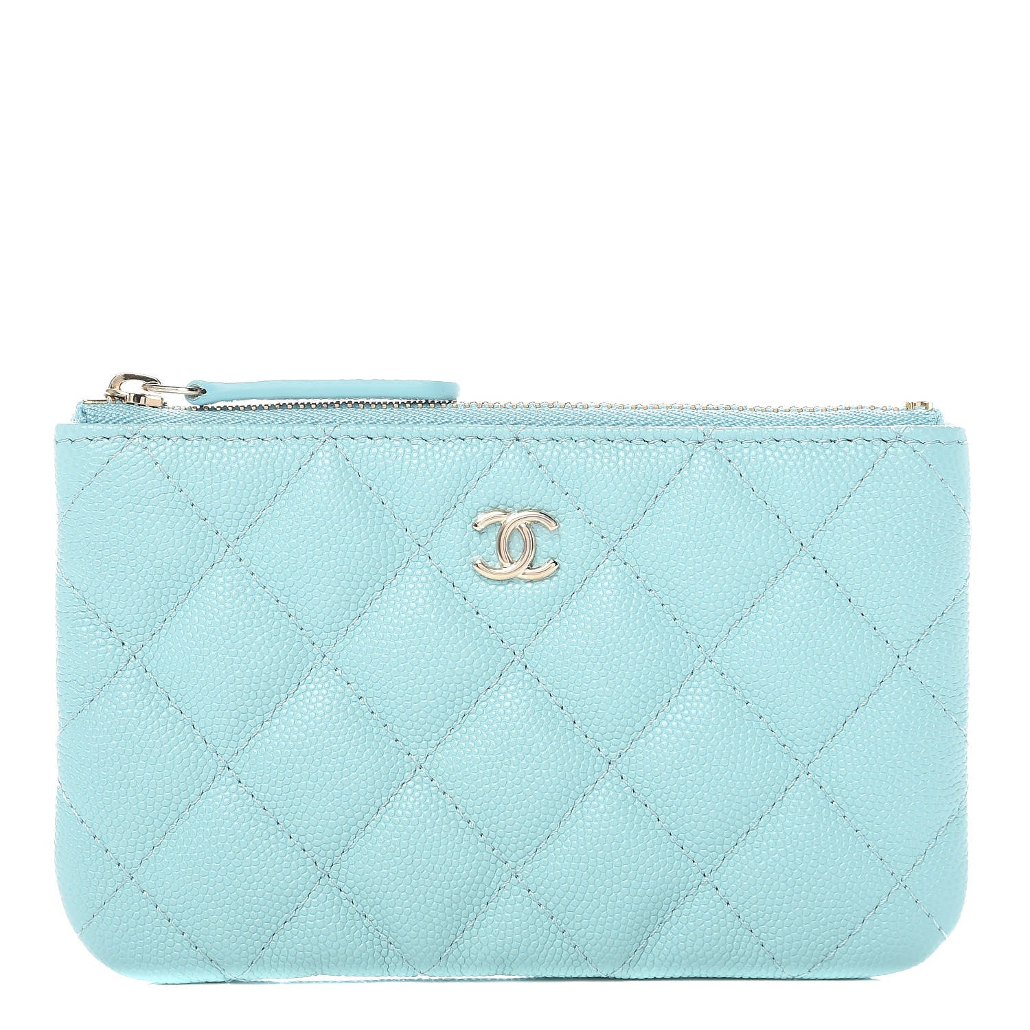 Chanel Caviar Quilted Small Cosmetic Case Light Blue 1 of 10