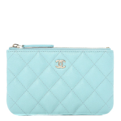Chanel Caviar Quilted Small Cosmetic Case Light Blue 1 of 10