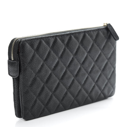 Chanel Caviar Quilted Small Zipped Pouch Black 3 of 11