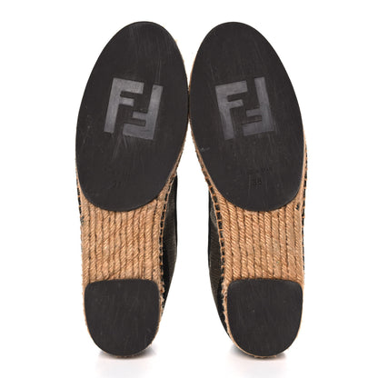 Fendi Canvas Pequin Espadrilles 38 Tobacco Black 5 of 11
