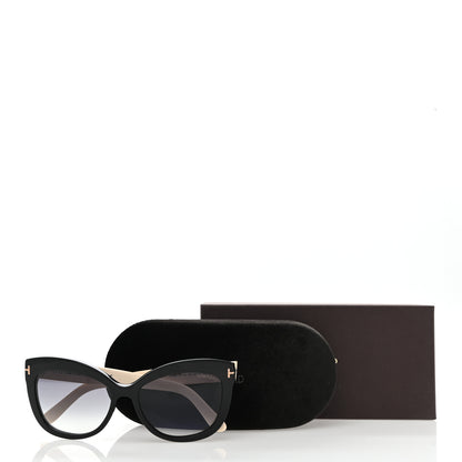 Tom Ford Acetate Alistair Cat Eye Sunglasses TF524 Black Beige 8 of 8