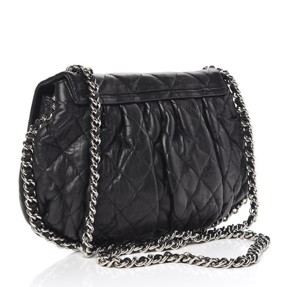 Chanel Washed Lambskin Quilted Medium Chain Around Messenger Black 3 of 11
