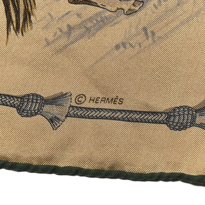 Hermes Silk Pampa Scarf 70 Beige Dore Kaki 3 of 3