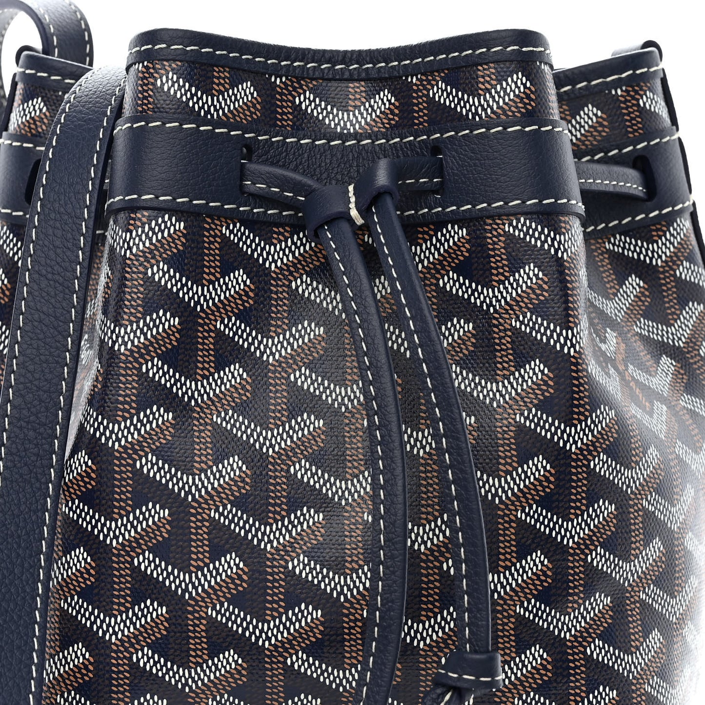 Goyardine Petit Flot Bucket Bag PM Navy