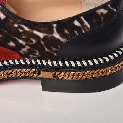 Christian Louboutin Calf Hair Suede Chain Trim Womens Latcho Oxfords 39 15 of 16